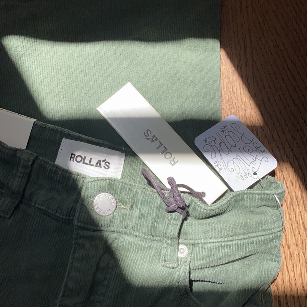 COPY - [rolla’s] free people sage green high waisted flare jeans - Picture 2 of 5